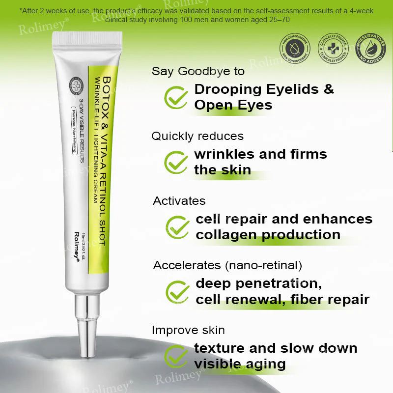 💞Made and shipped from the USA 💫Rolimey® Botox & Vita-A Retinol Shot Wrinkle-Lift Tightening cream - Last Day Promotion 70% OFF - Image 3