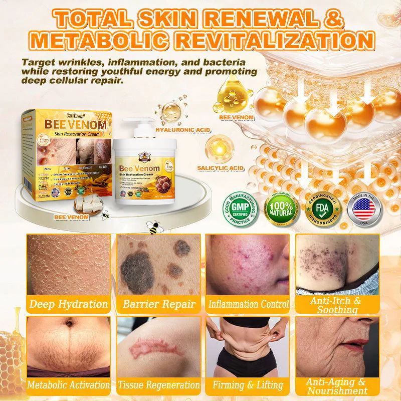 FDA Approved|Rolimey® Bee Venom Skin Restoration Cream (Anti-aging, Hydrating, Skin Repair, Even Tone, Acne and Dark Spot Treatment, Wart and Mole Removal, Psoriasis Relief) - Image 11